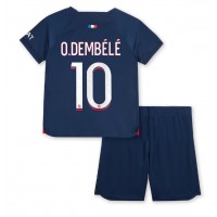 Fotballdrakt Barn Paris Saint-Germain Ousmane Dembele #10 Hjemmedraktsett 2023-24 Kortermet (+ Korte bukser)